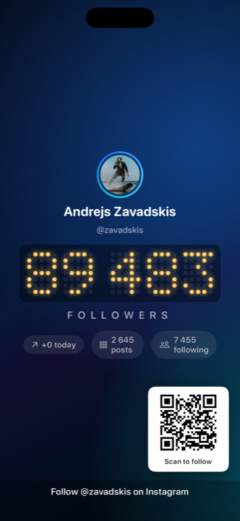 Light bulbs style — follower count built from warm marquee bulbs