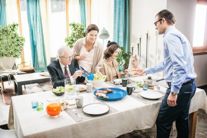 Man Eating Breakfast at a Table – Professional Campaign Visual