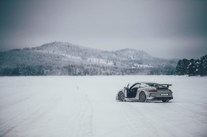 Black Car, Winter Background – Editorial Automotive Photography