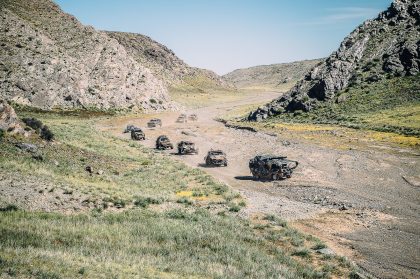 Black SUV Driving on a Road, Atmospheric Frame – Commercial Car Photography