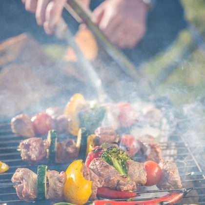 Red Peppers Grilling, Cooking – Culinary Photography