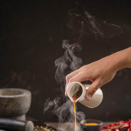 Cooking Food: Vegetables and Meat Photograph – Editorial Food Image