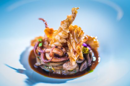 Red Flowers and Food on a Plate – Food Photography Portfolio