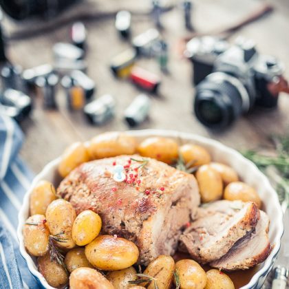 Red Carrots on a Pan with Herbs – Editorial Food Image