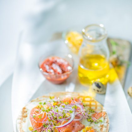 Red Fish with Green Sprouts on White – Restaurant Photography Portfolio