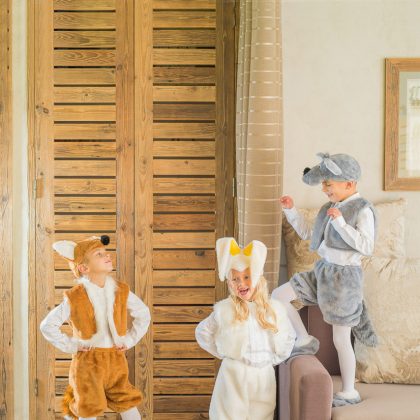 Two Children in Winter Outfits, Indoors – Natural Children's Photography