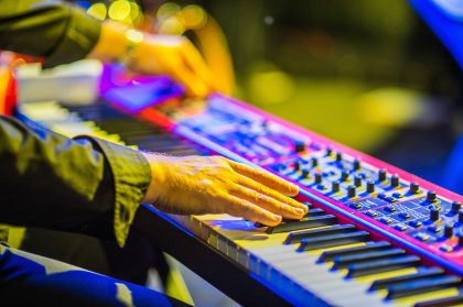 Close-Up of Music Instrument Controls – Live Performance Image