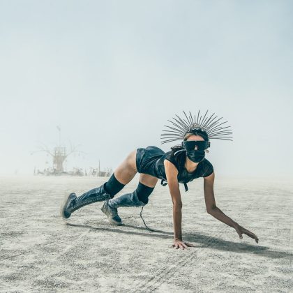 Woman Moving Across Landscape, Travel Photography – Editorial Travel Image