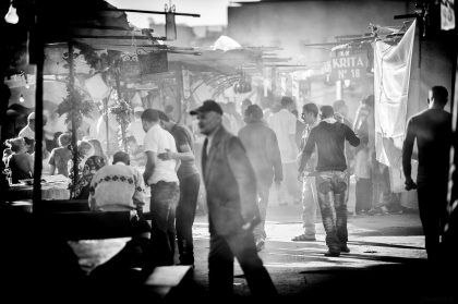 Man Walking on a City Street, Urban Scene – Editorial Travel Image